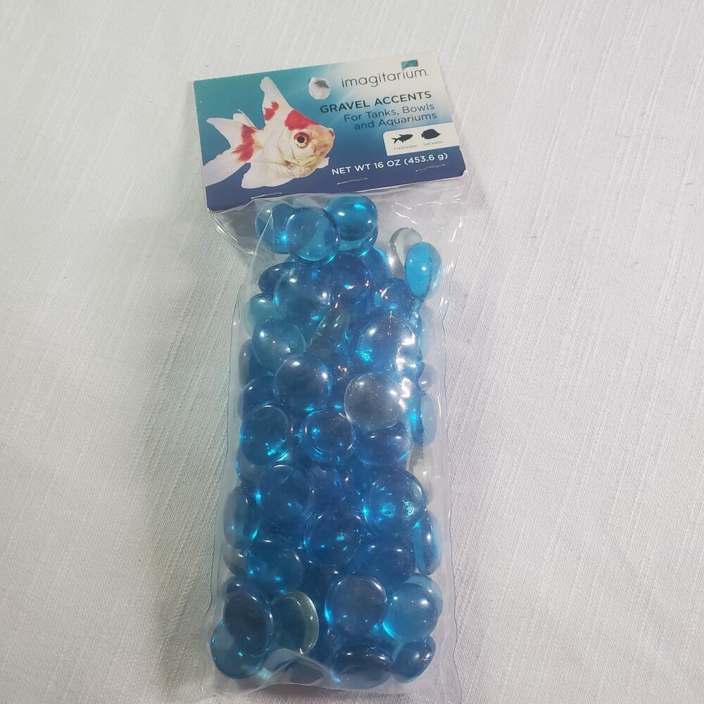 Blue Gravel Accents Glass Gems Pebbles for Fish Tanks Bowls Aquariums Decor